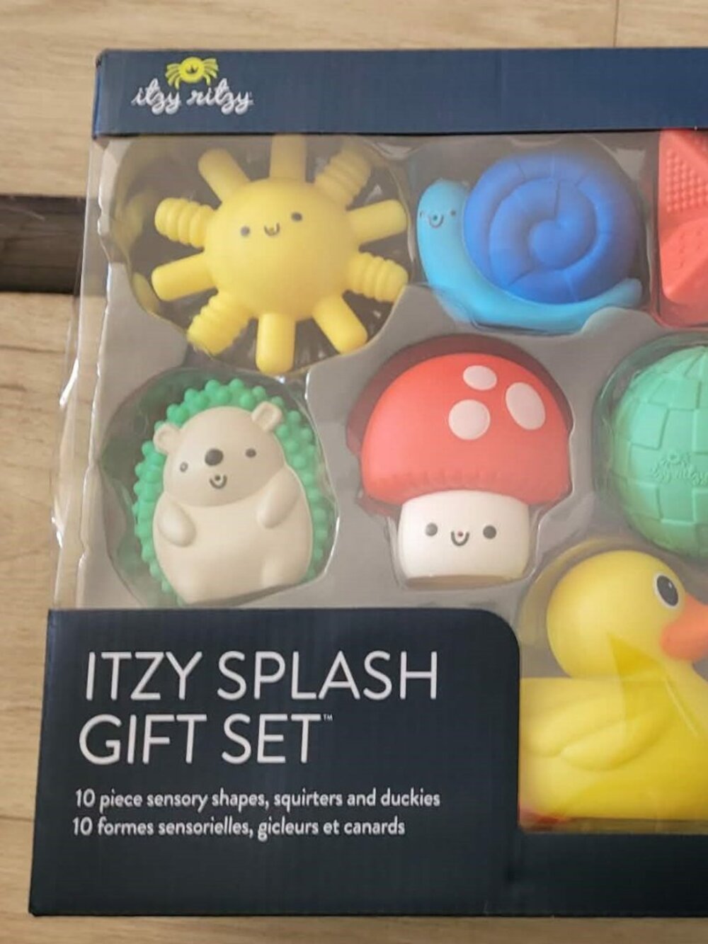 new ITZY RITZY SPLASH GIFT SET 10-PIECE BATH SET duck sun mushroom snail sensory